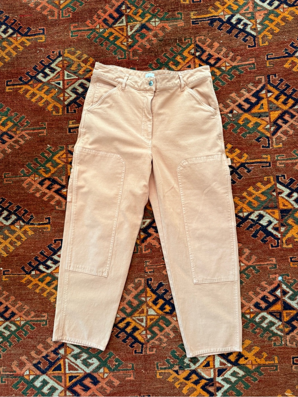 Wilfred Tan High-Rise Utility Barrel Cut Pants